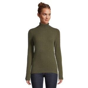 Hudson's Bay Cashmere Women's Turtleneck Sweater Moss Green Size XS NWT